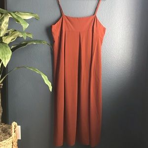 Who What Wear Burnt Orange Midi Dress